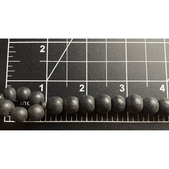 Vtg Lee Sands Necklace Earrings Mother of Pearl White Cat Face Black Wood Beads - Picture 13 of 14